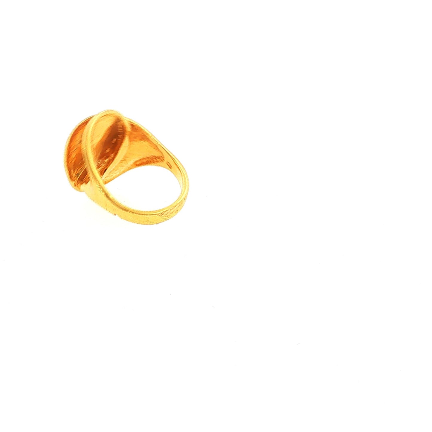 Vintage 18K French Abstract Two-Textured Lilypad Ring