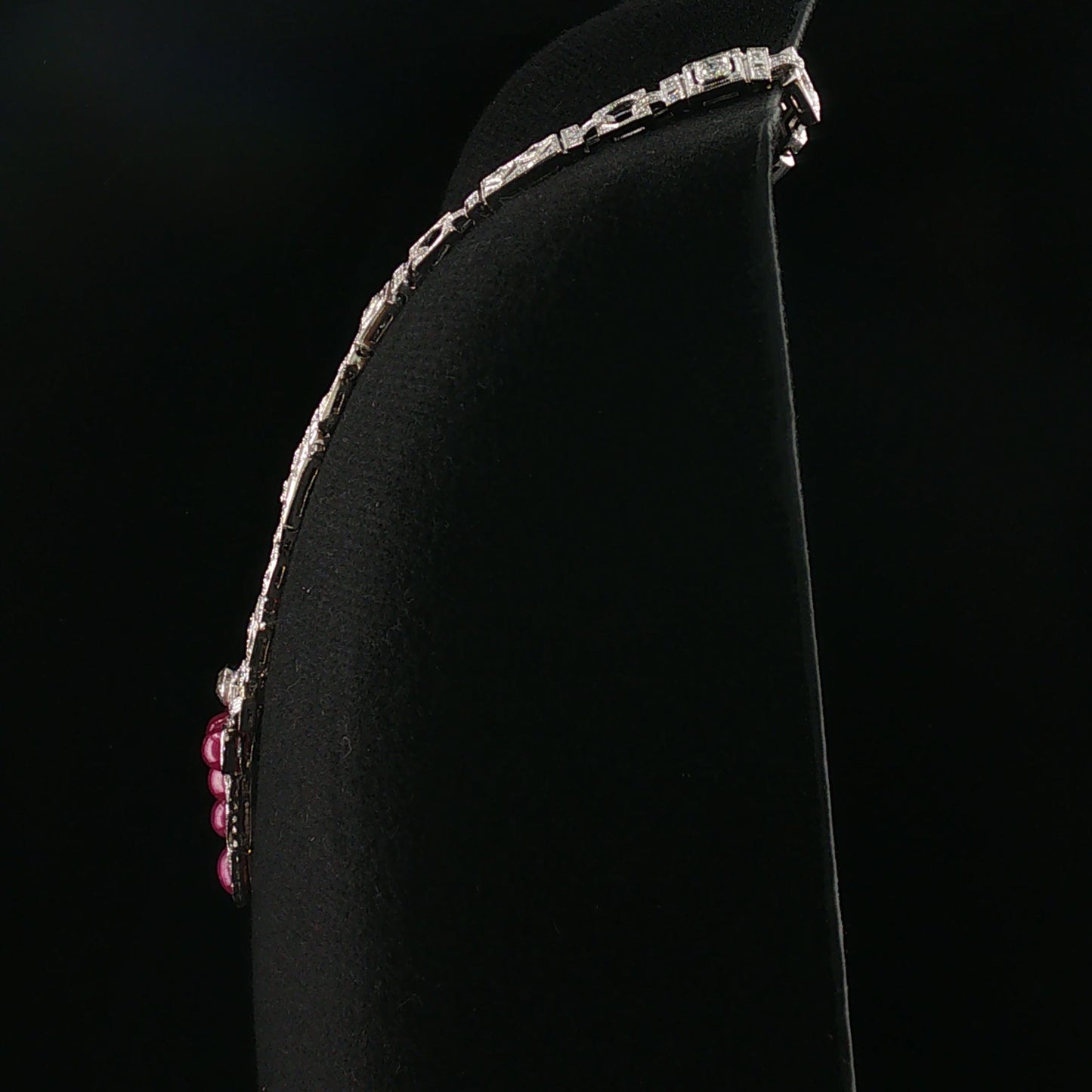 Rare Vintage Gillott & Co. Detachable Pendant Ruby and Platinum Necklace