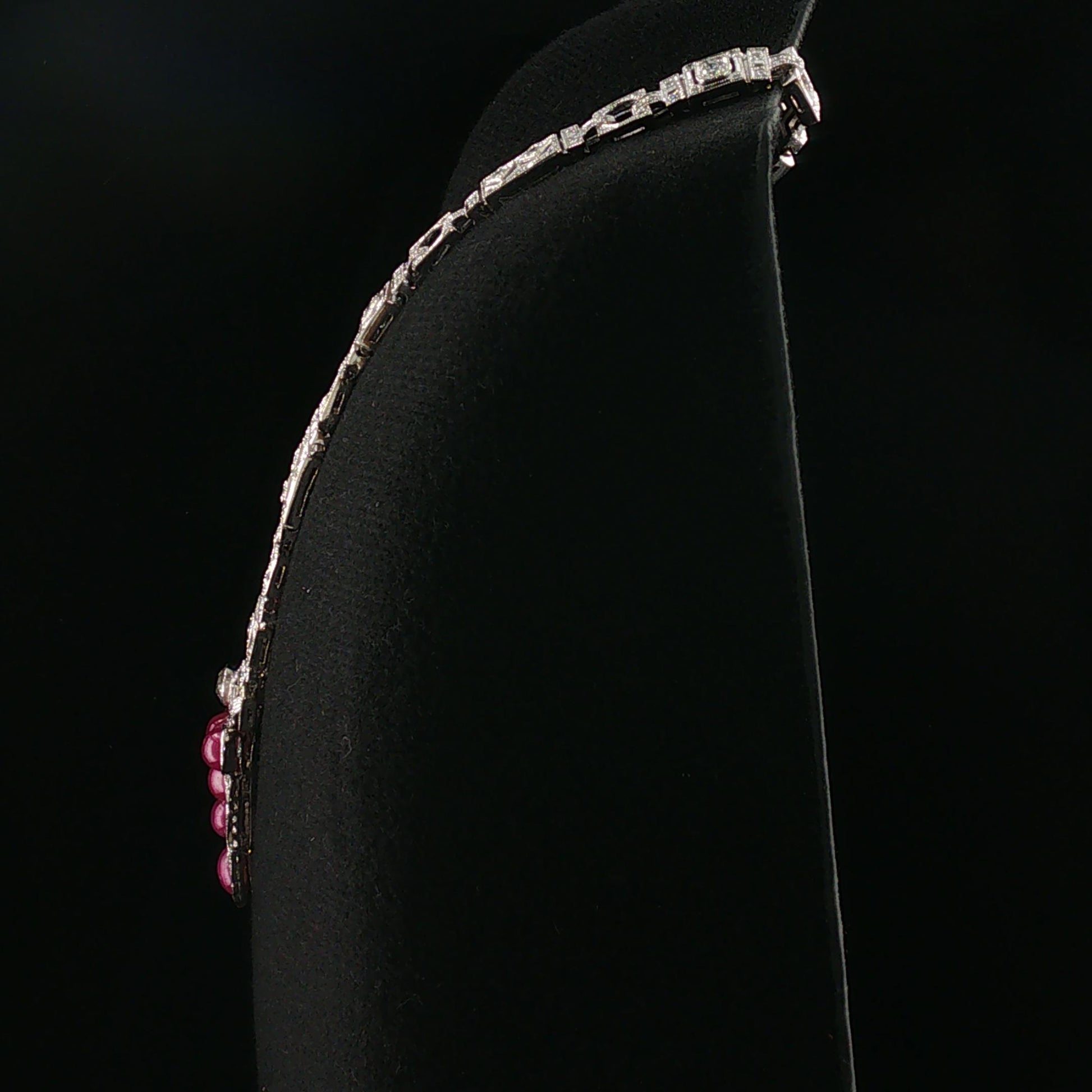 Rare Vintage Gillott & Co. Detachable Pendant Ruby and Platinum Necklace