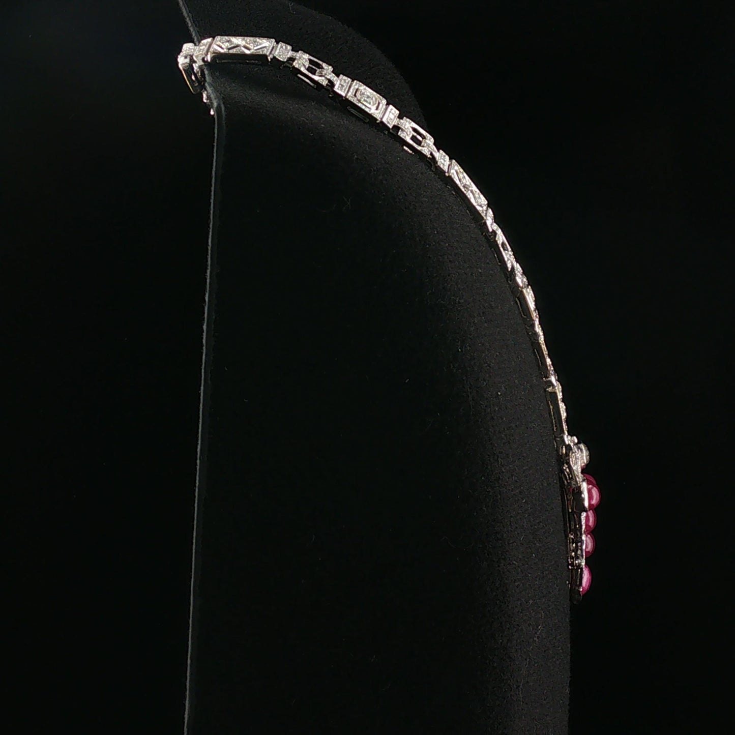 Rare Vintage Gillott & Co. Detachable Pendant Ruby and Platinum Necklace
