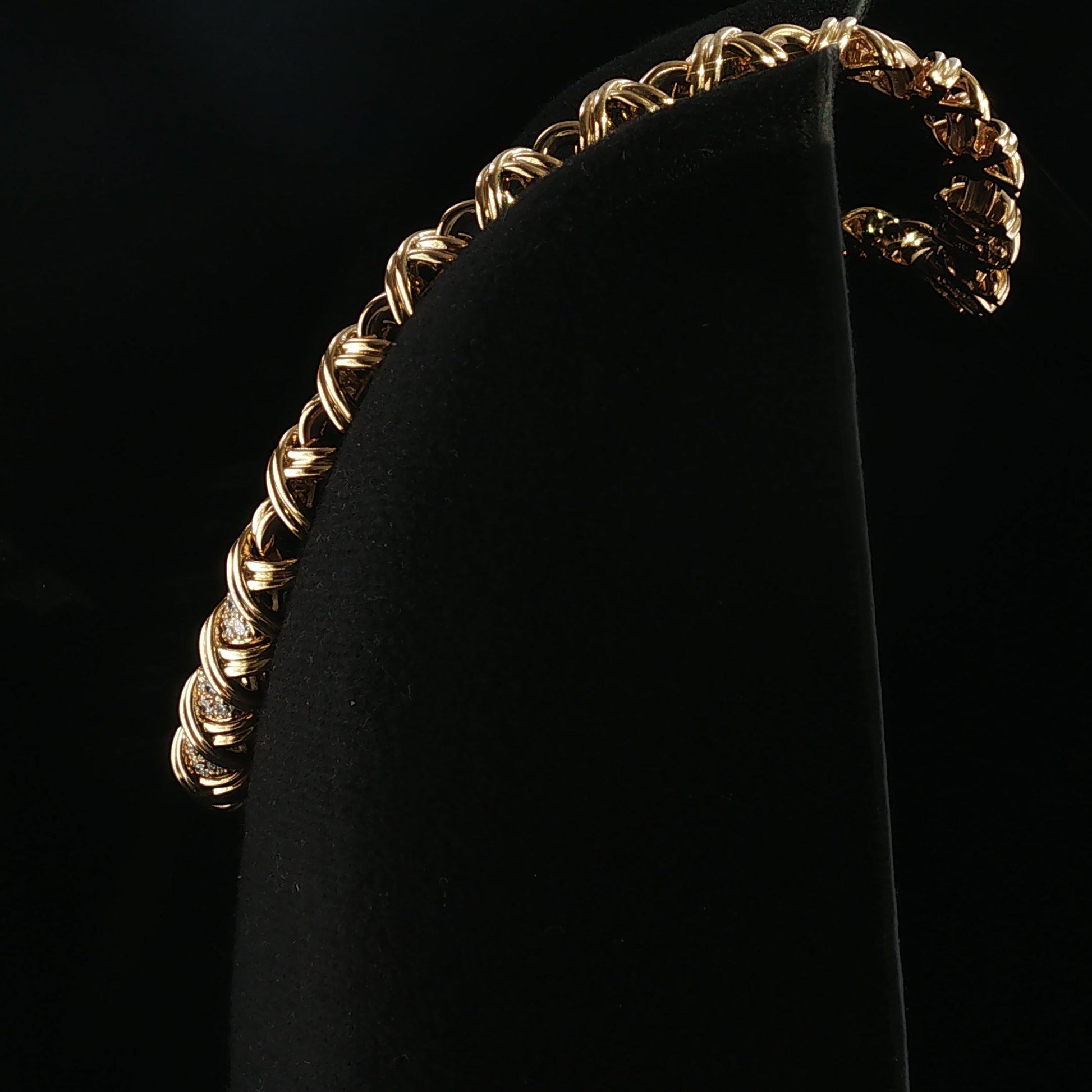 Vintage Tiffany & Co. 18K Yellow Gold and Diamond X Collection Necklace