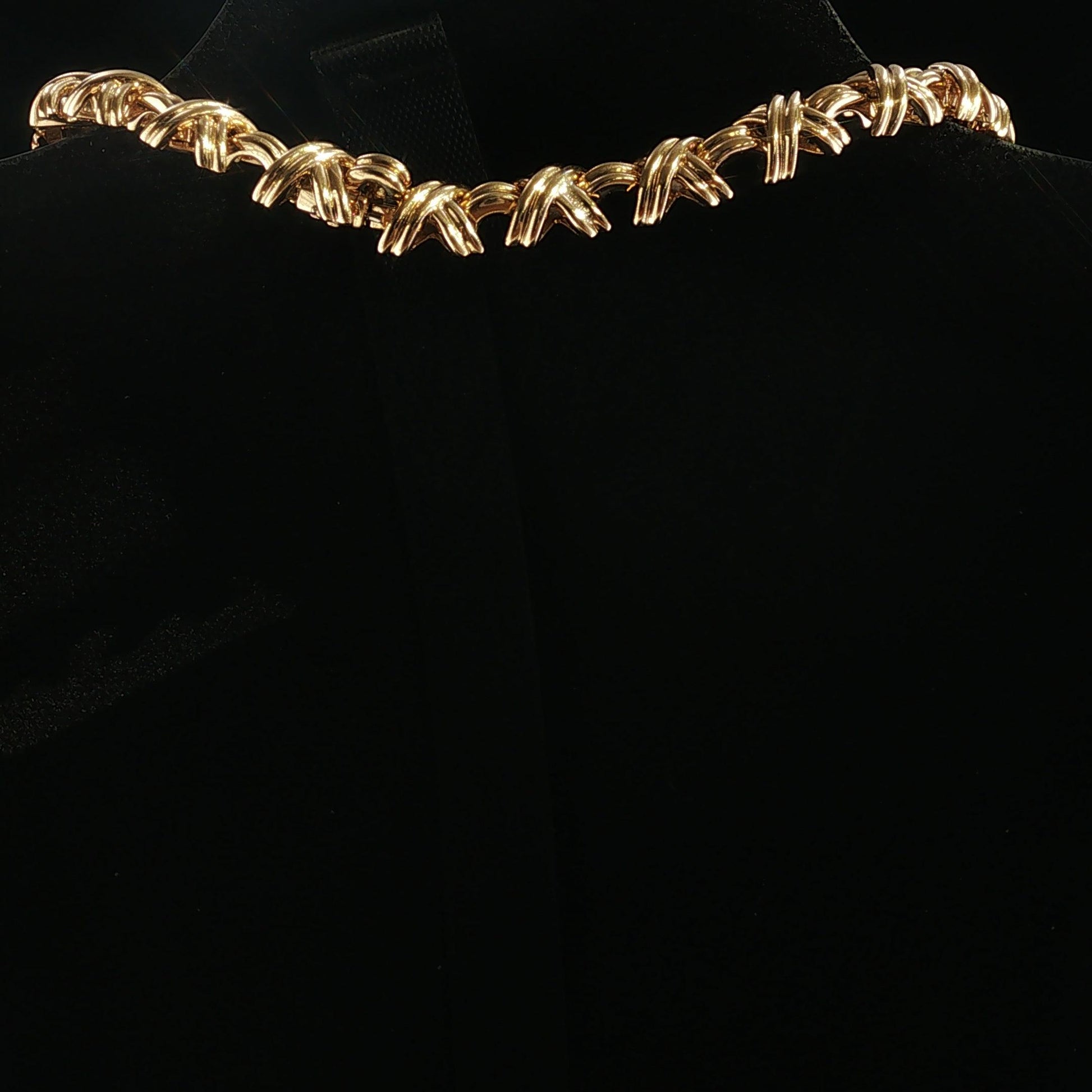 Vintage Tiffany & Co. 18K Yellow Gold and Diamond X Collection Necklace