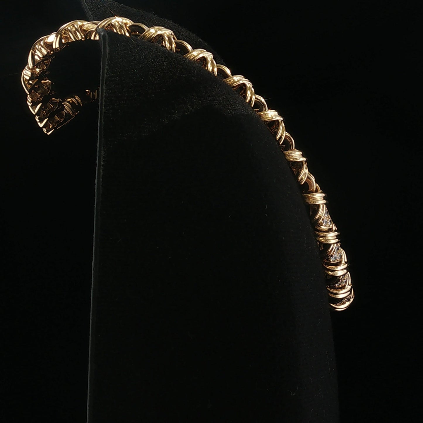 Vintage Tiffany & Co. 18K Yellow Gold and Diamond X Collection Necklace