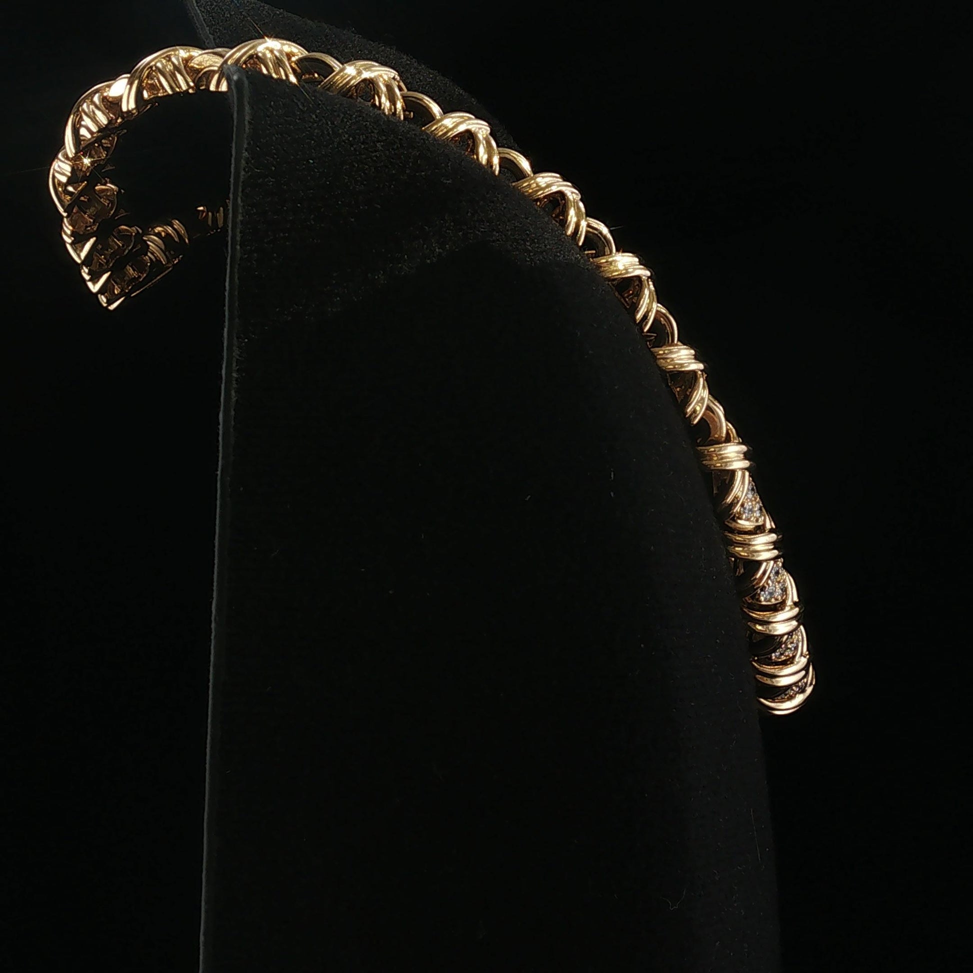 Vintage Tiffany & Co. 18K Yellow Gold and Diamond X Collection Necklace