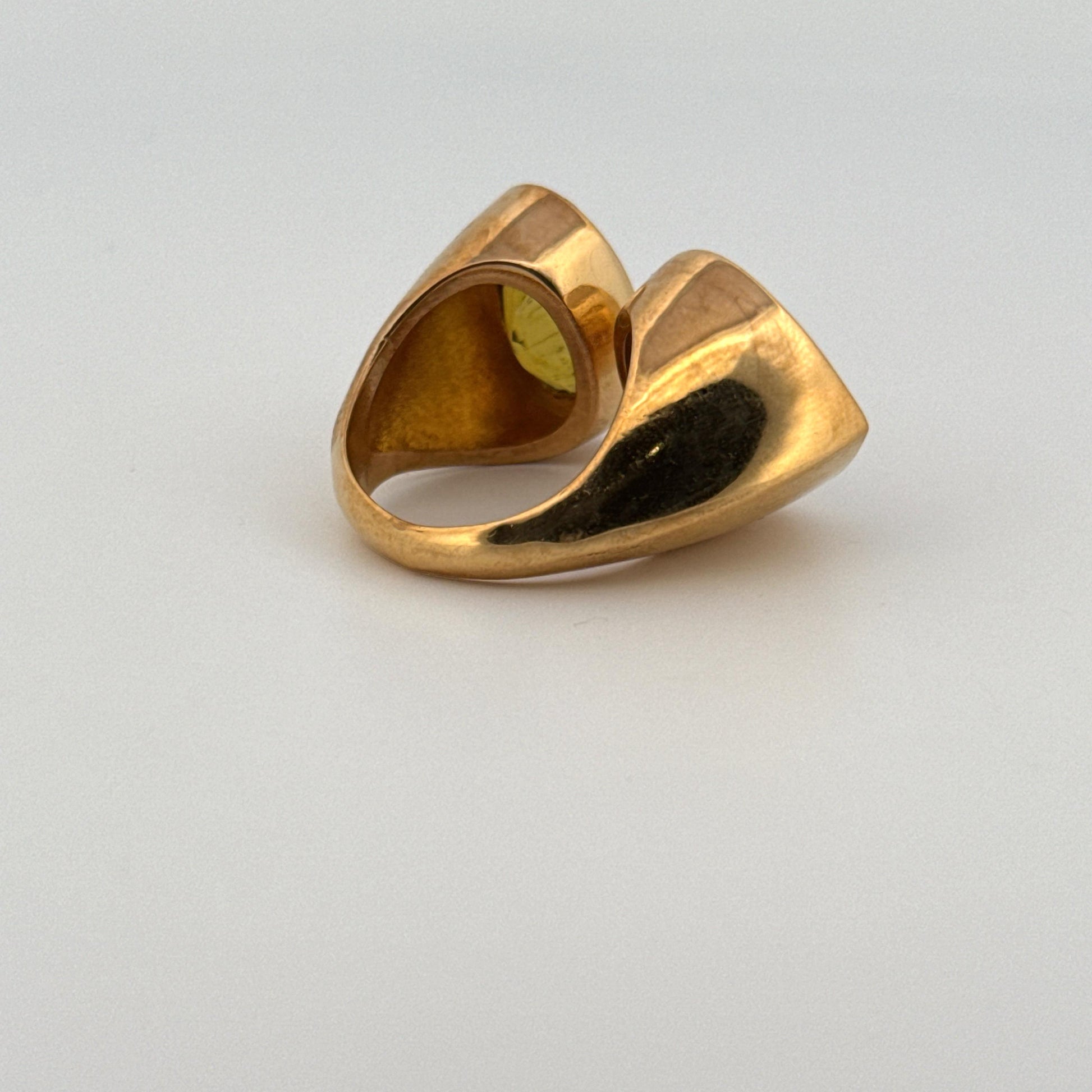 Vintage 18K Tourmaline & Peridot Toi et Moi Ring