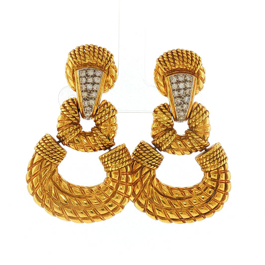 Cassis 18K Door Knocker Earrings with Diamonds