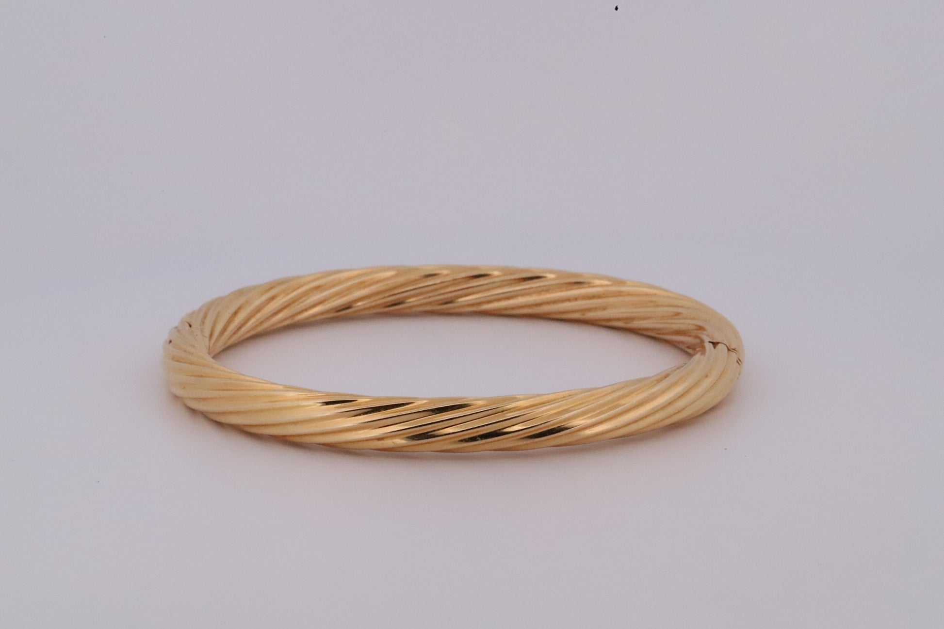 Vintage Italian Chimento 18K Twisted Yellow, Rose, & White Gold Bangle Set