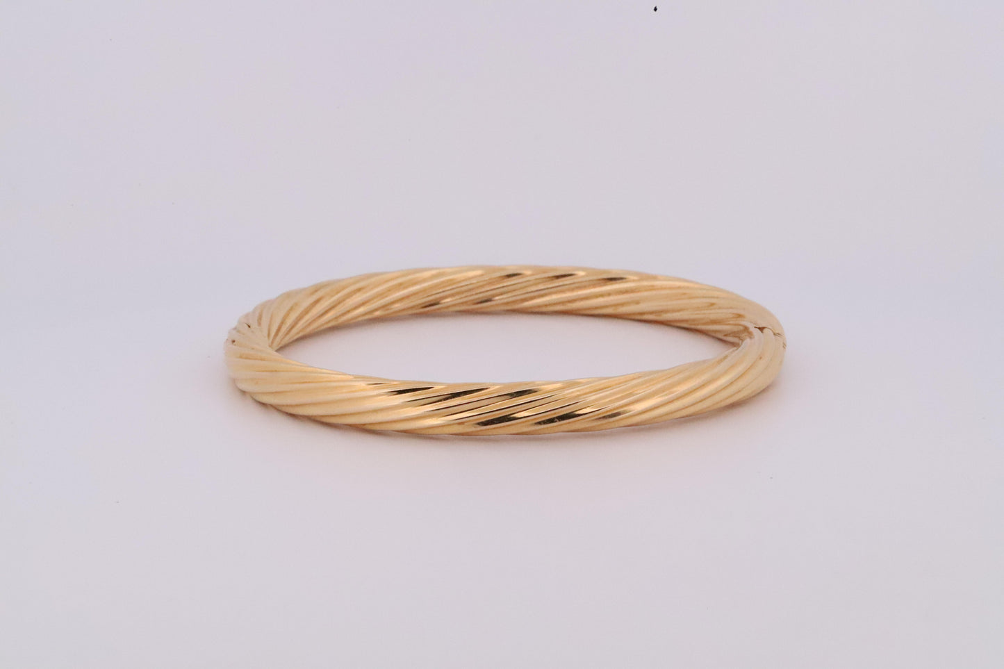 Vintage Italian Chimento 18K Twisted Yellow, Rose, & White Gold Bangle Set