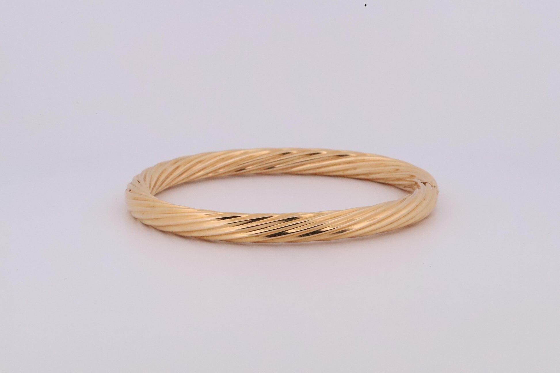 Vintage Italian Chimento 18K Twisted Yellow, Rose, & White Gold Bangle Set