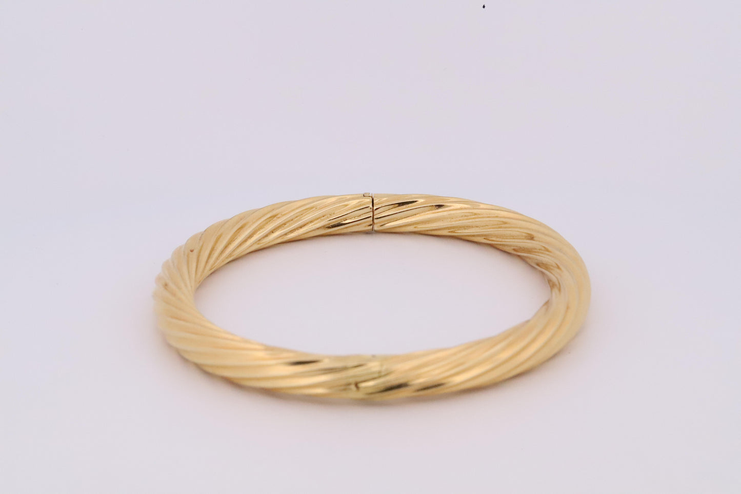 Vintage Italian Chimento 18K Twisted Yellow, Rose, & White Gold Bangle Set