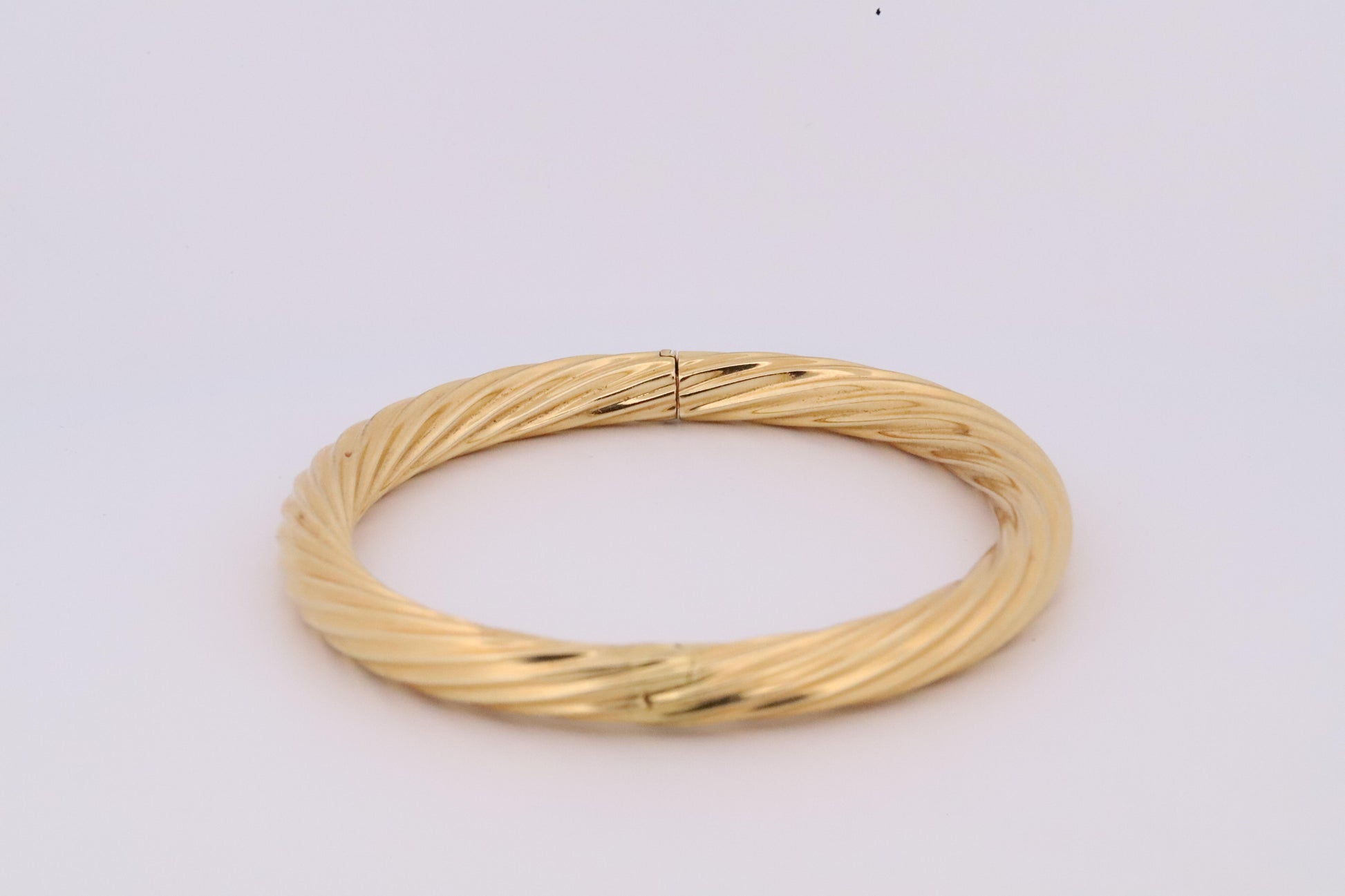 Vintage Italian Chimento 18K Twisted Yellow, Rose, & White Gold Bangle Set