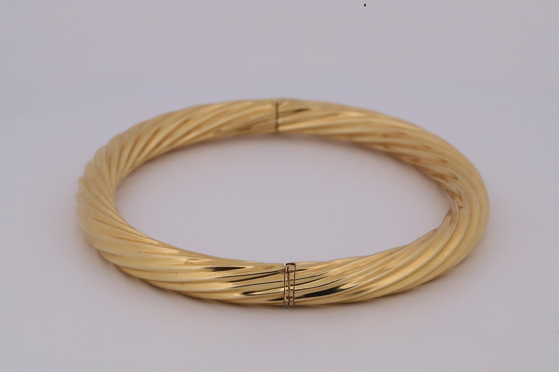 Vintage Italian Chimento 18K Twisted Yellow, Rose, & White Gold Bangle Set