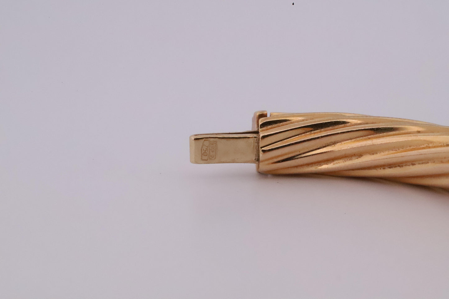 Vintage Italian Chimento 18K Twisted Yellow, Rose, & White Gold Bangle Set