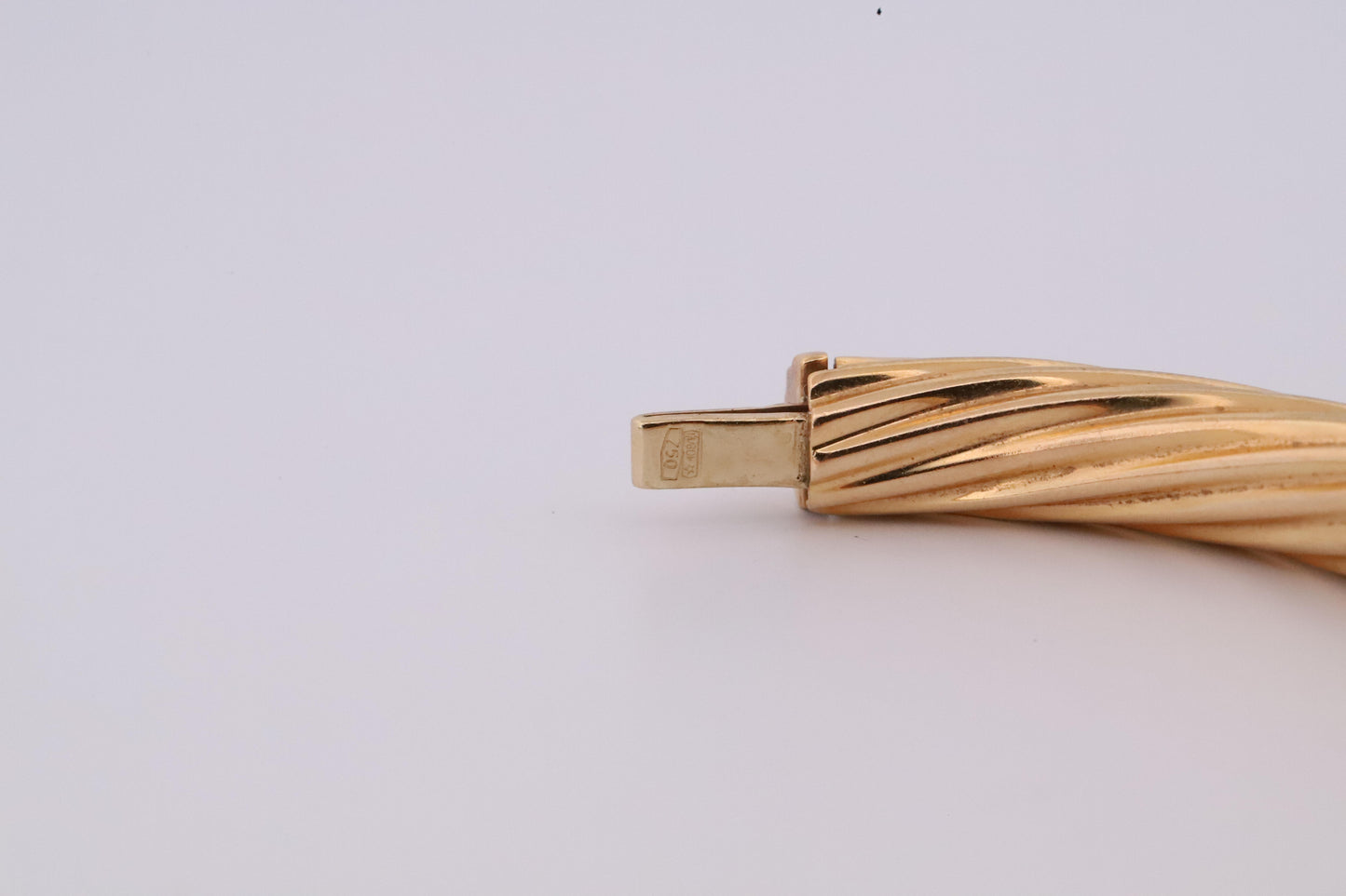 Vintage Italian Chimento 18K Twisted Yellow, Rose, & White Gold Bangle Set