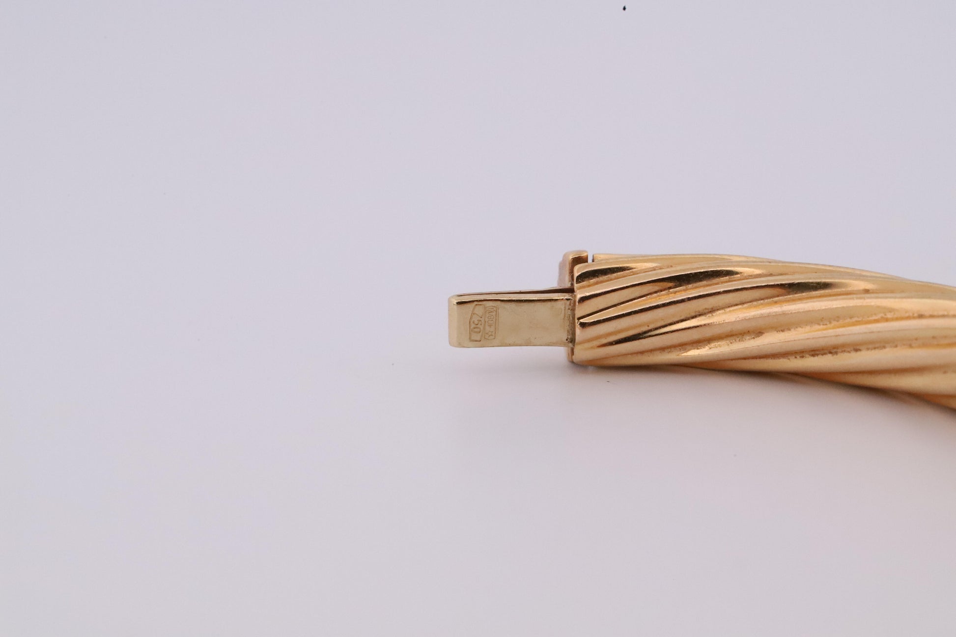 Vintage Italian Chimento 18K Twisted Yellow, Rose, & White Gold Bangle Set