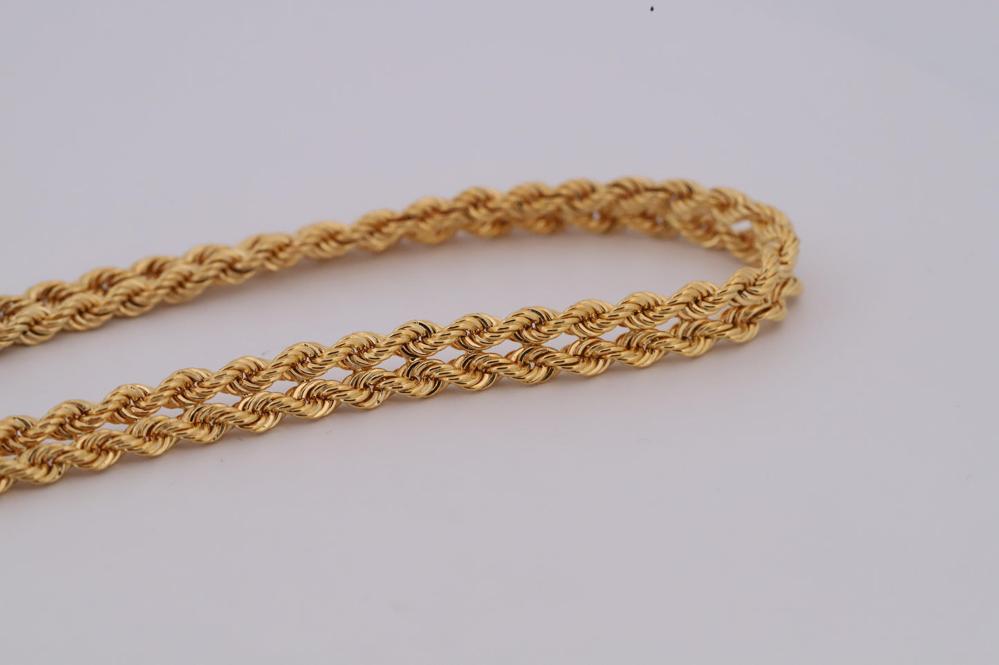 Vintage 14K Gold Rope Bracelet Belt with Diamond Buckle Clasp