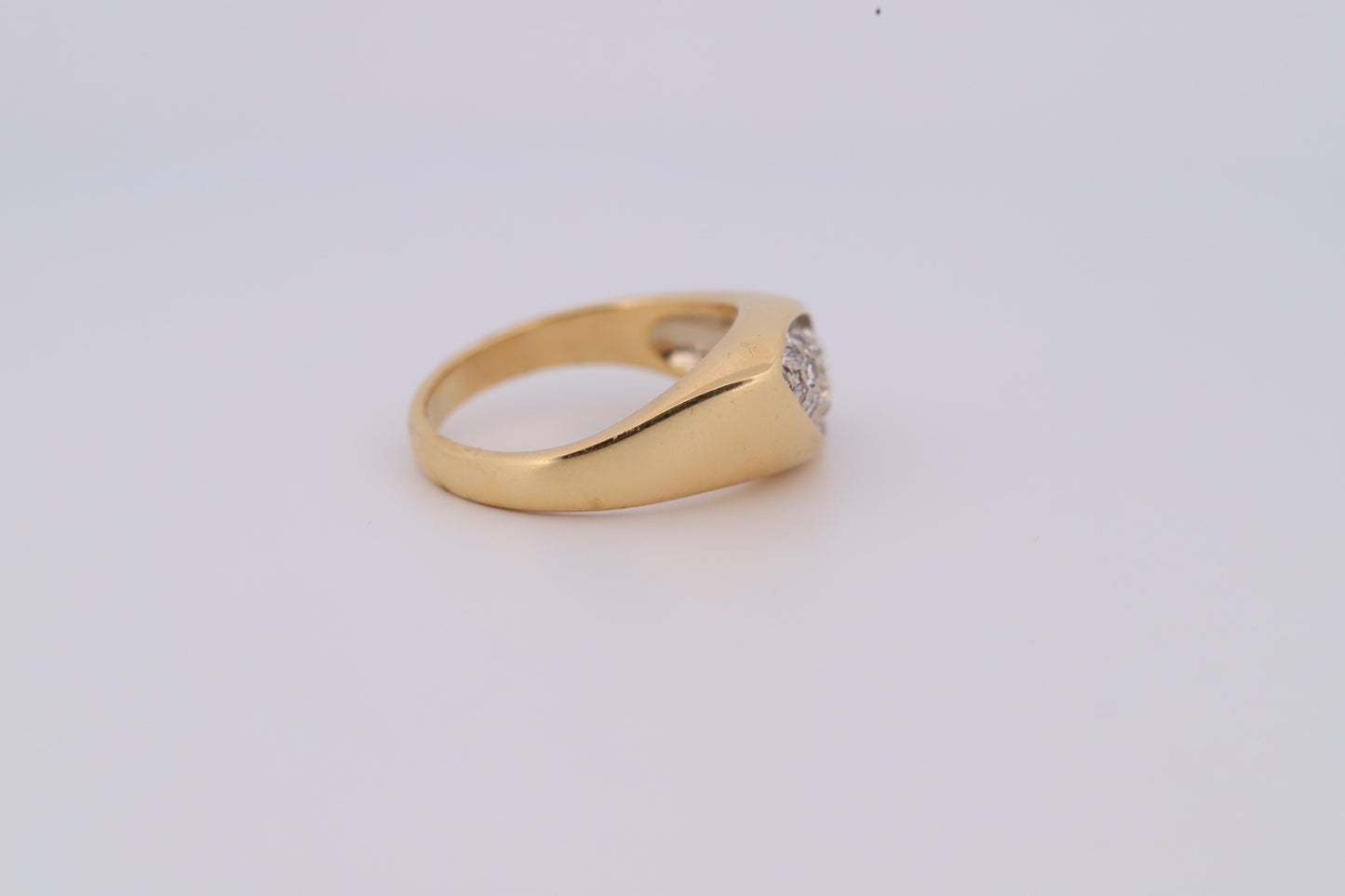 Vintage 18K Gold Diamond Marquise Design Cluster Ring