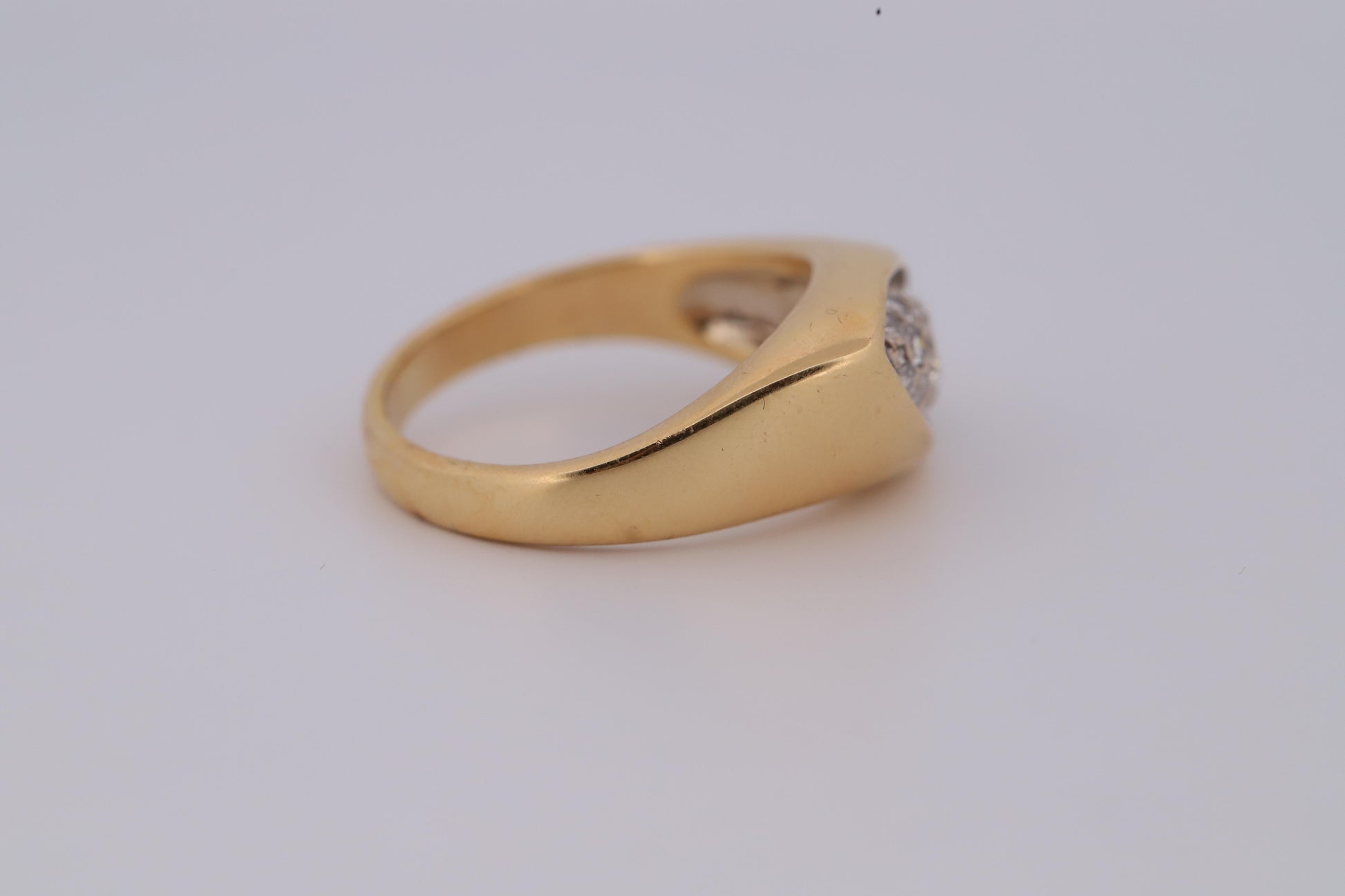 Vintage 18K Gold Diamond Marquise Design Cluster Ring