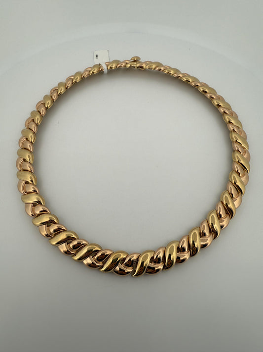 Vintage Two Tone VCA Choker in 18K Yellow and Rose Gold
