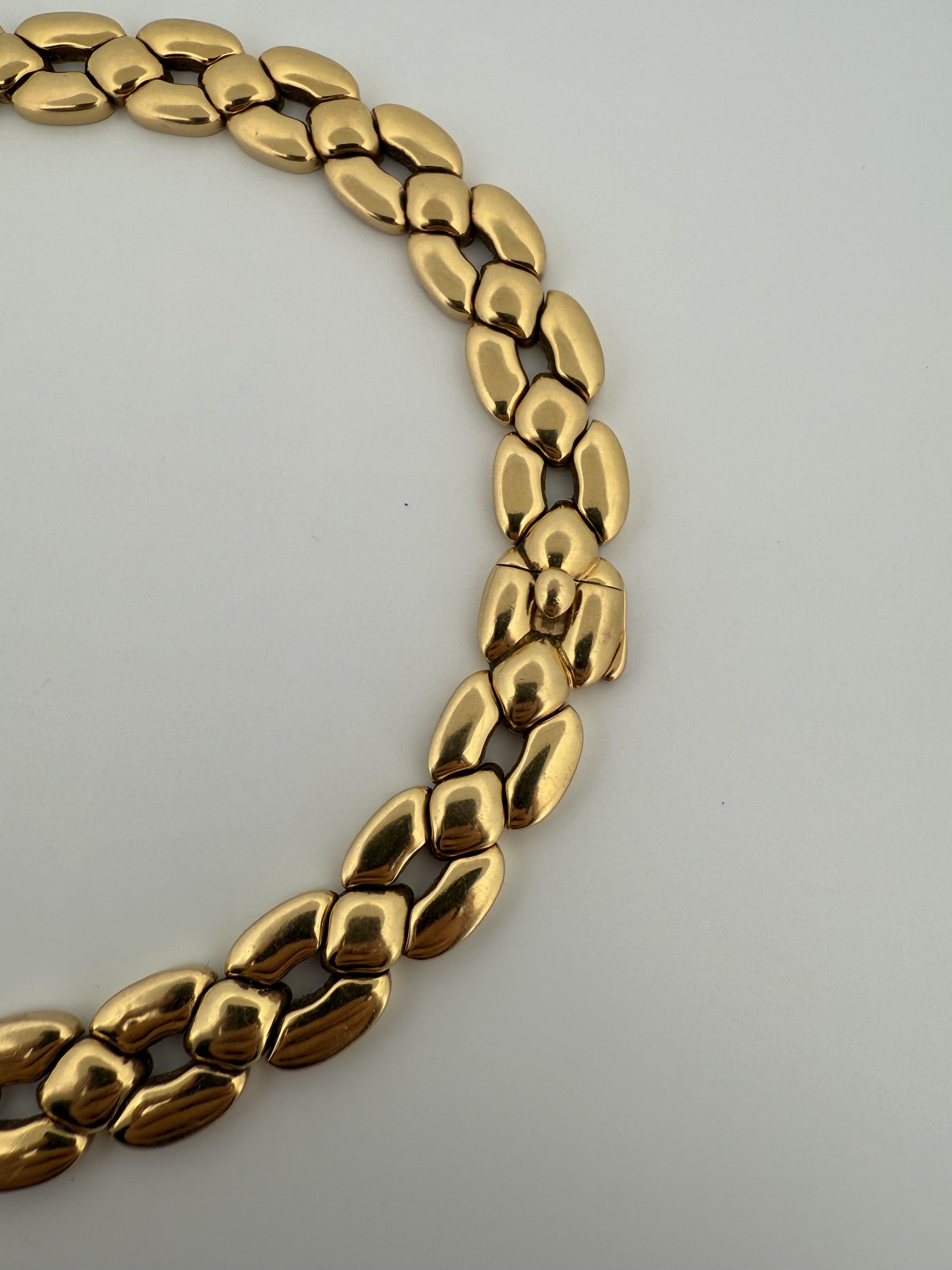 Vintage 1990s Cartier Panthere 18K Yellow Gold Necklace