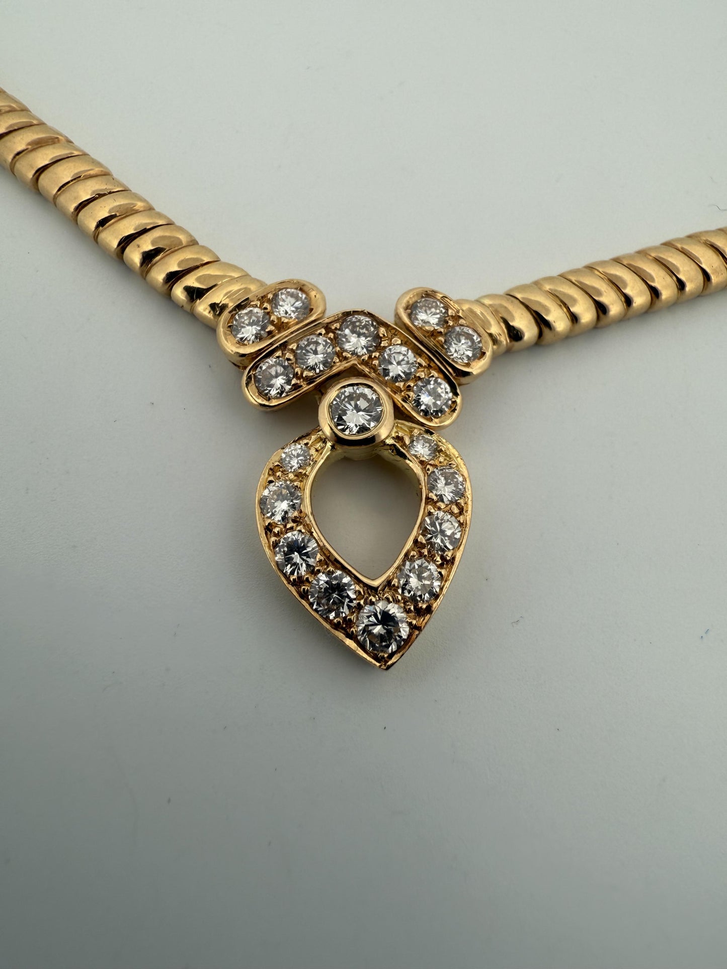 Van Cleef & Arpels 18K Yellow Gold Diamond Shaped Heart Necklace