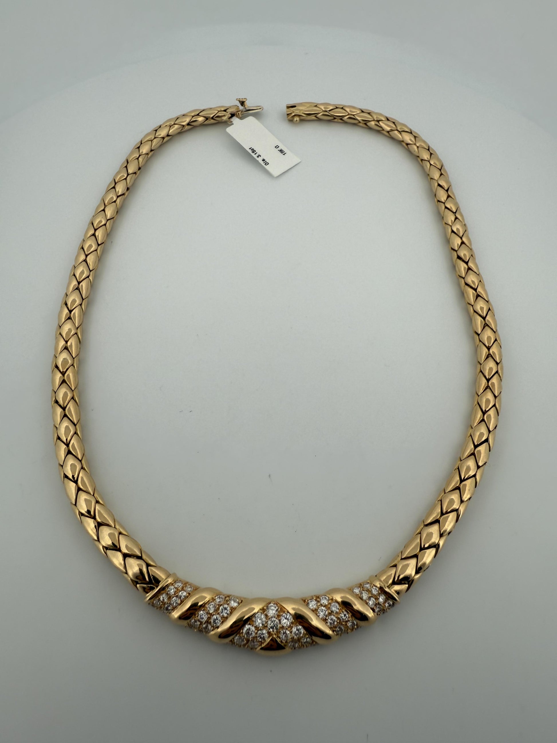 Fred Paris Diamond and 18K Yellow Gold Necklace