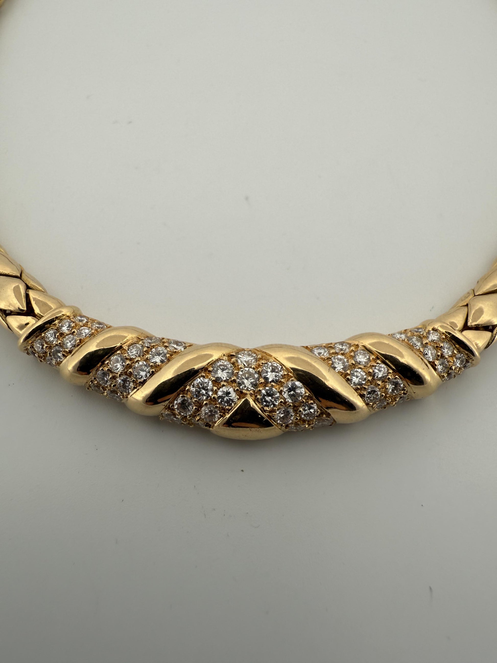 Fred Paris Diamond and 18K Yellow Gold Necklace