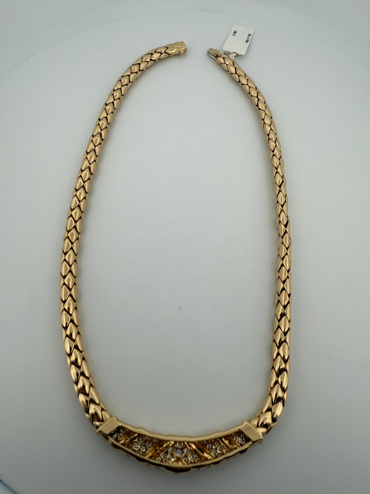 Fred Paris Diamond and 18K Yellow Gold Necklace