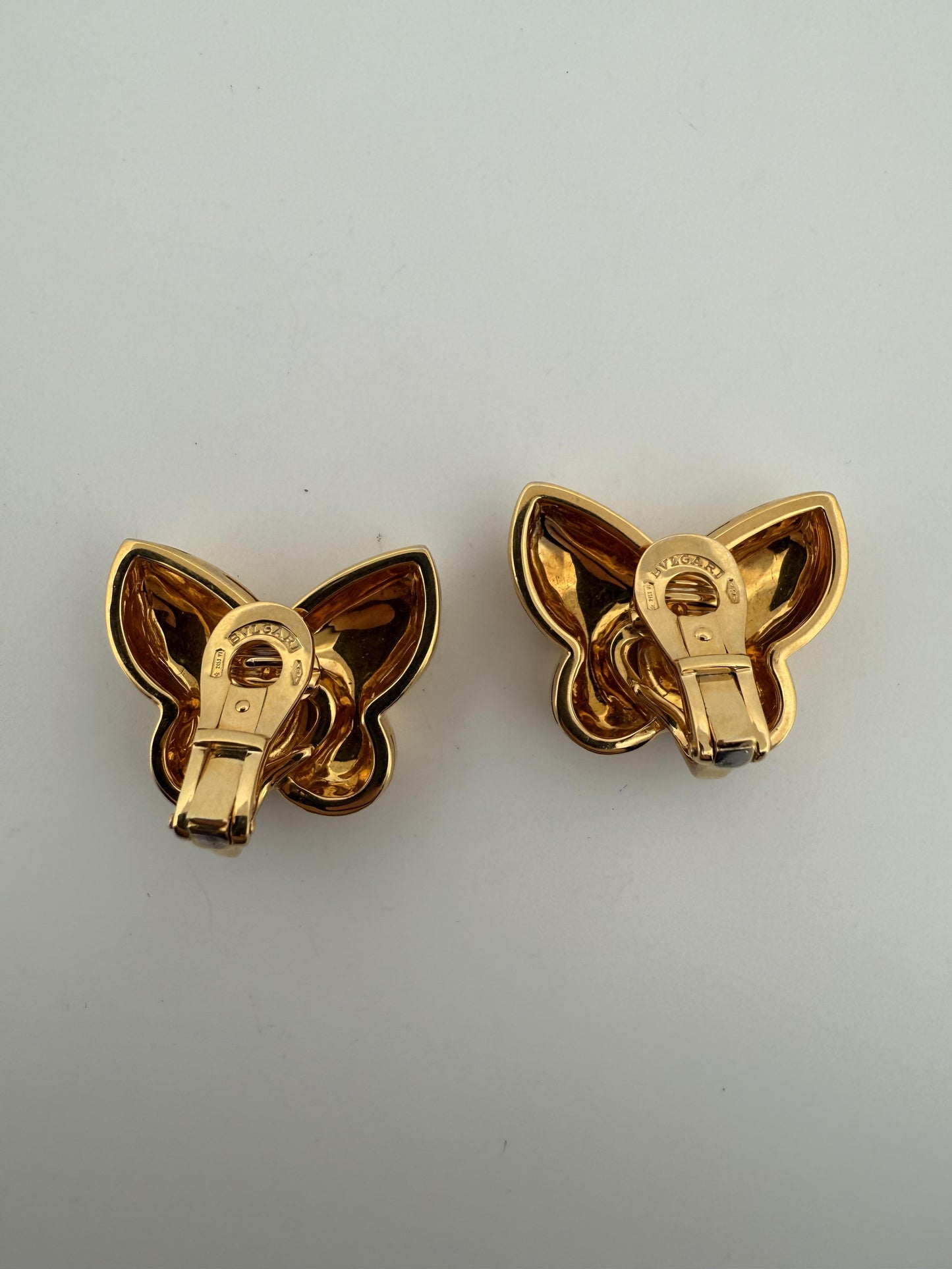 Bulgari Farfalle 18K Yellow Gold Butterfly Earrings