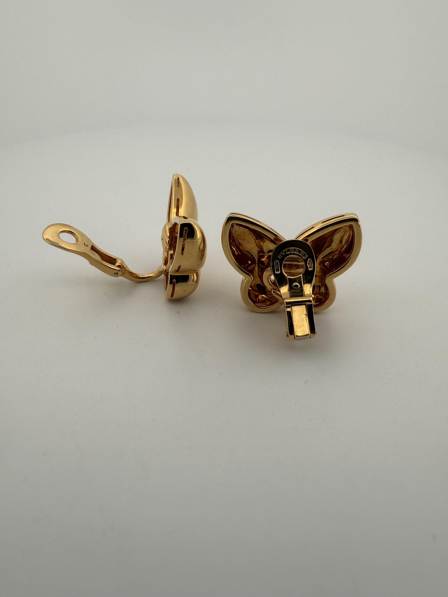 Bulgari Farfalle 18K Yellow Gold Butterfly Earrings