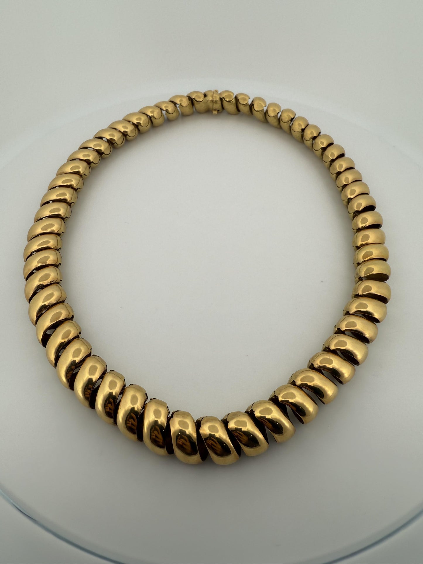 "H. Stern" Napier Hammered and Smooth 18K Gold Finished Necklace