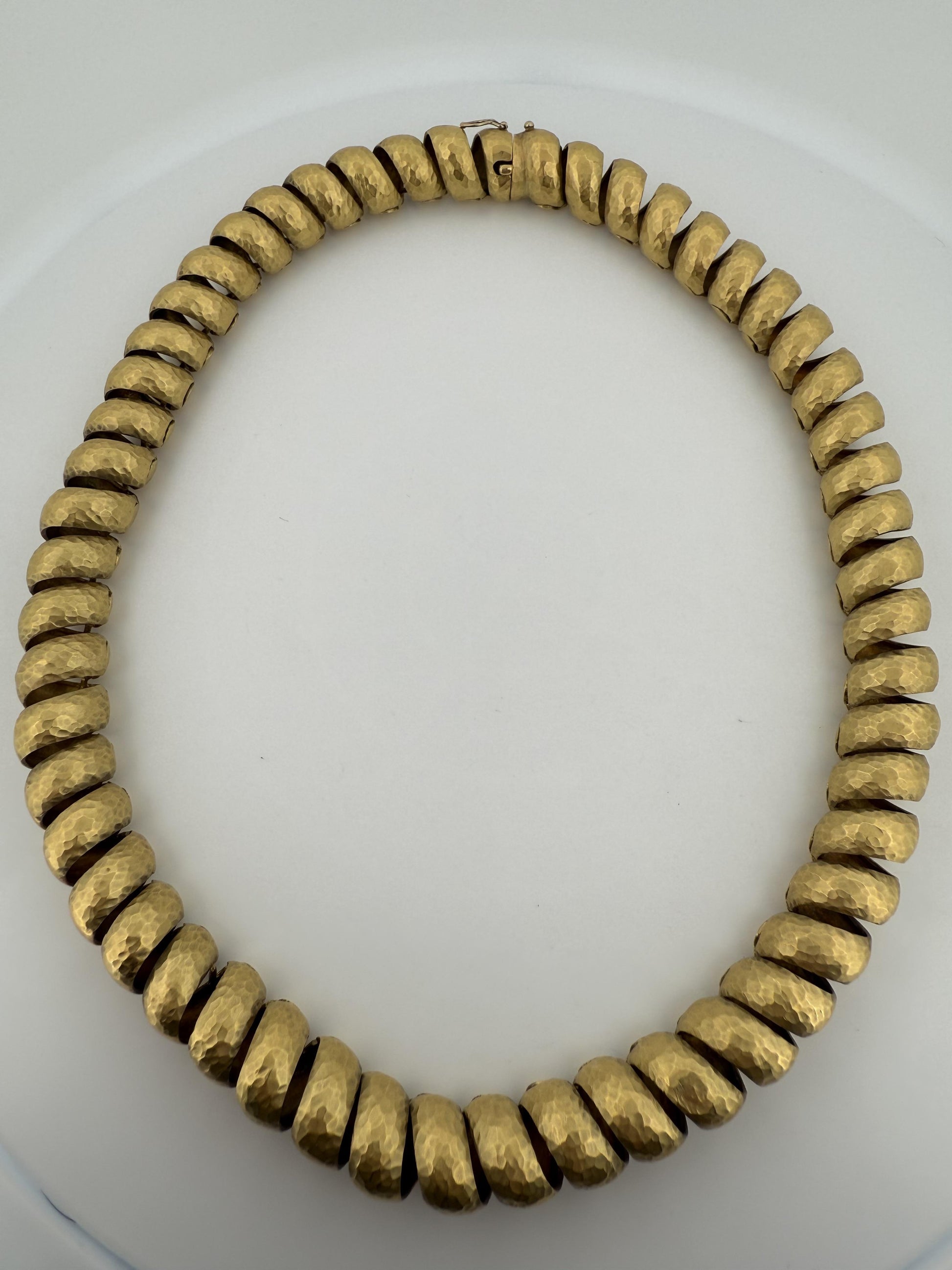 "H. Stern" Napier Hammered and Smooth 18K Gold Finished Necklace