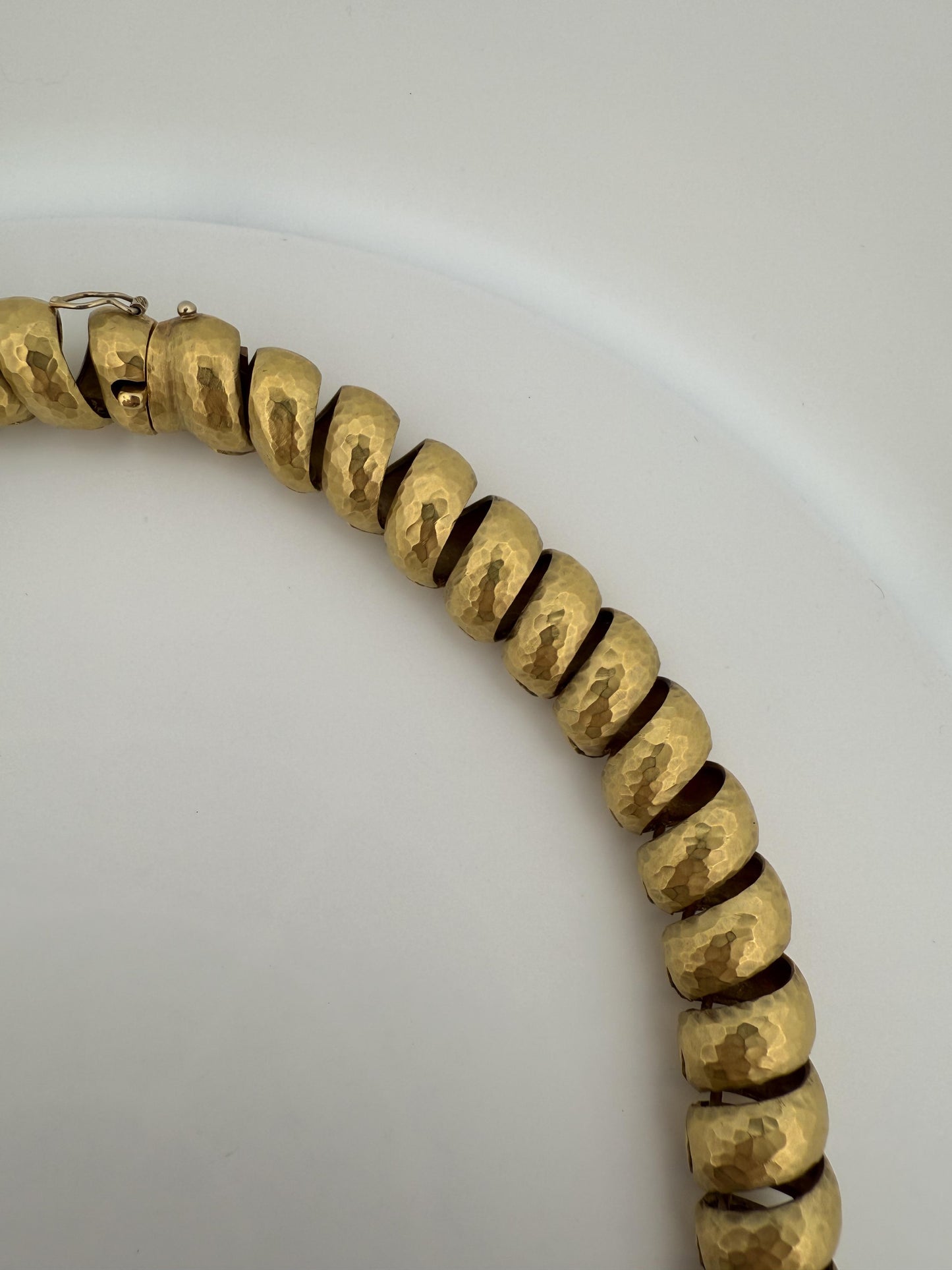 "H. Stern" Napier Hammered and Smooth 18K Gold Finished Necklace