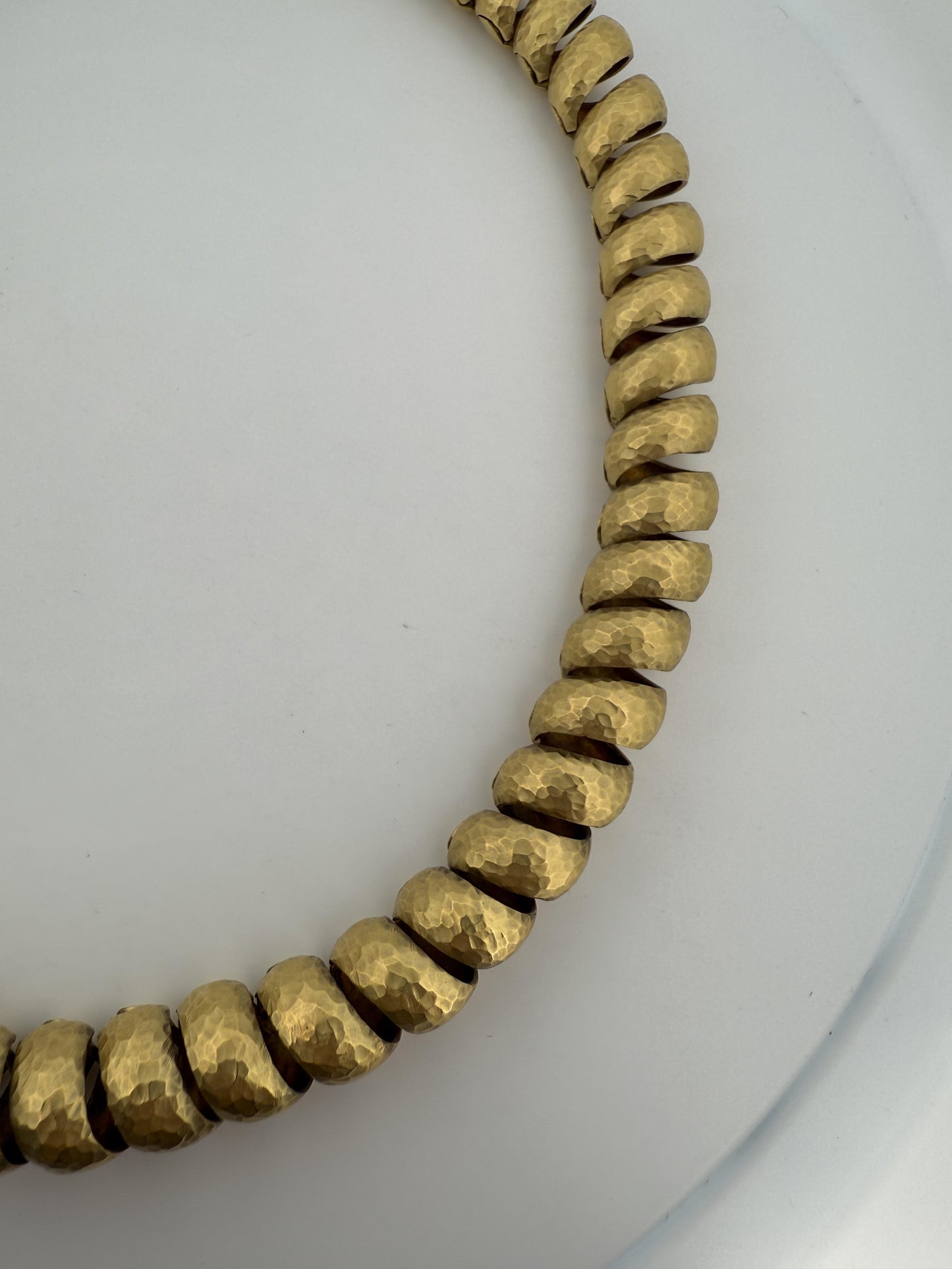 "H. Stern" Napier Hammered and Smooth 18K Gold Finished Necklace