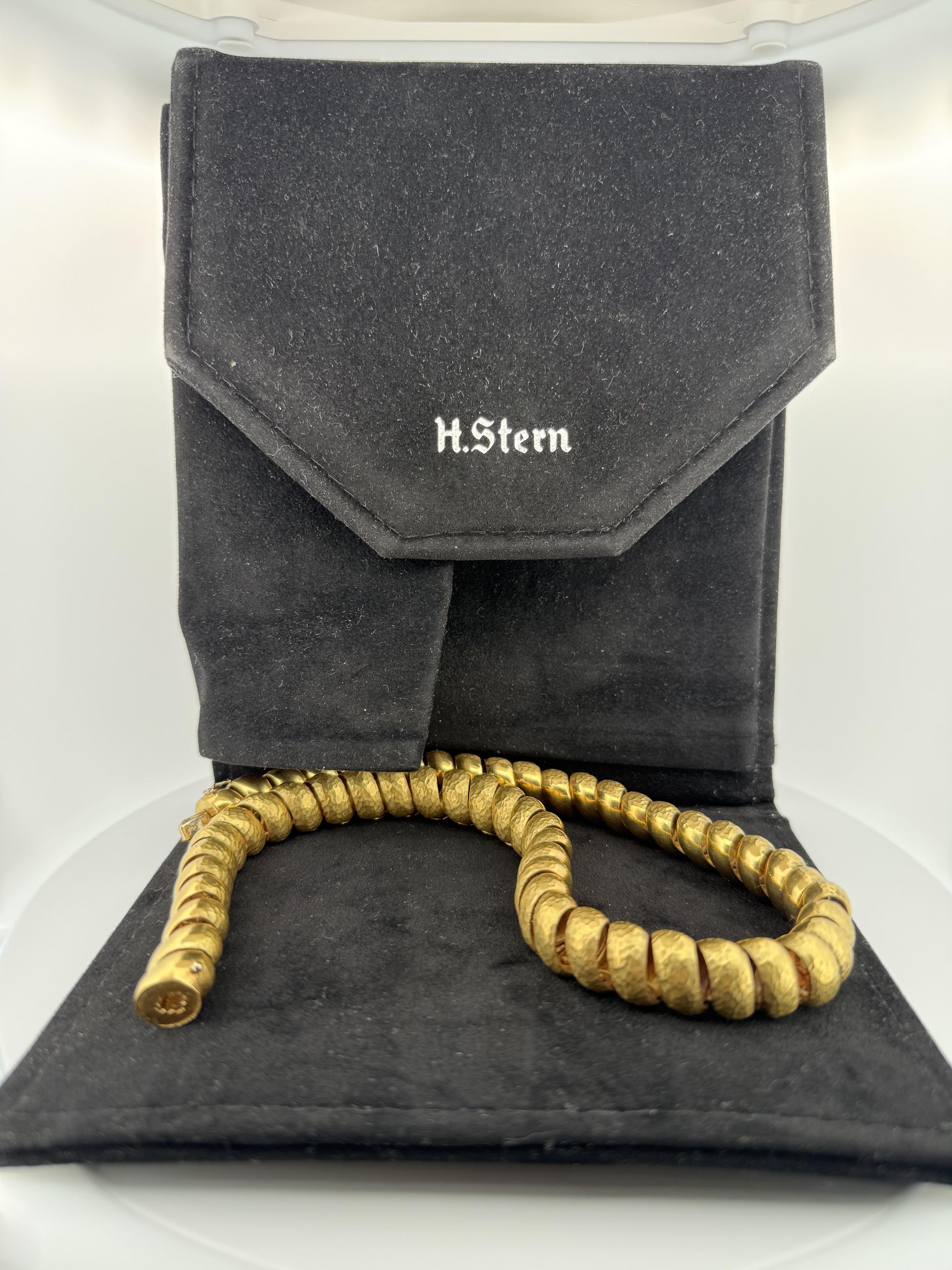 "H. Stern" Napier Hammered and Smooth 18K Gold Finished Necklace