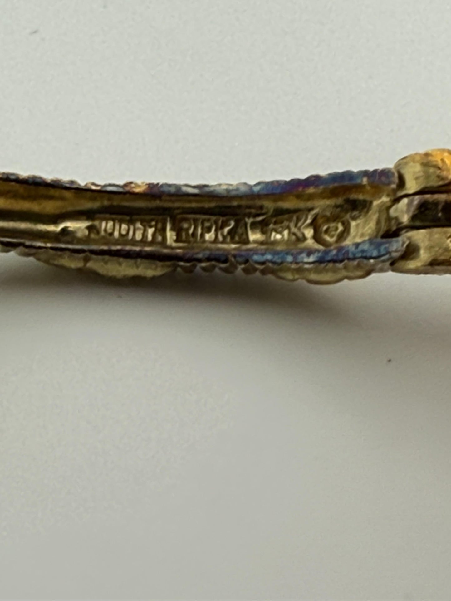 Vintage Braided Judith Ripka Diamond and 18K Gold Earrings