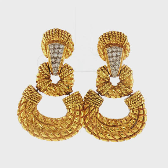 Cassis 18K Door Knocker Earrings with Diamonds