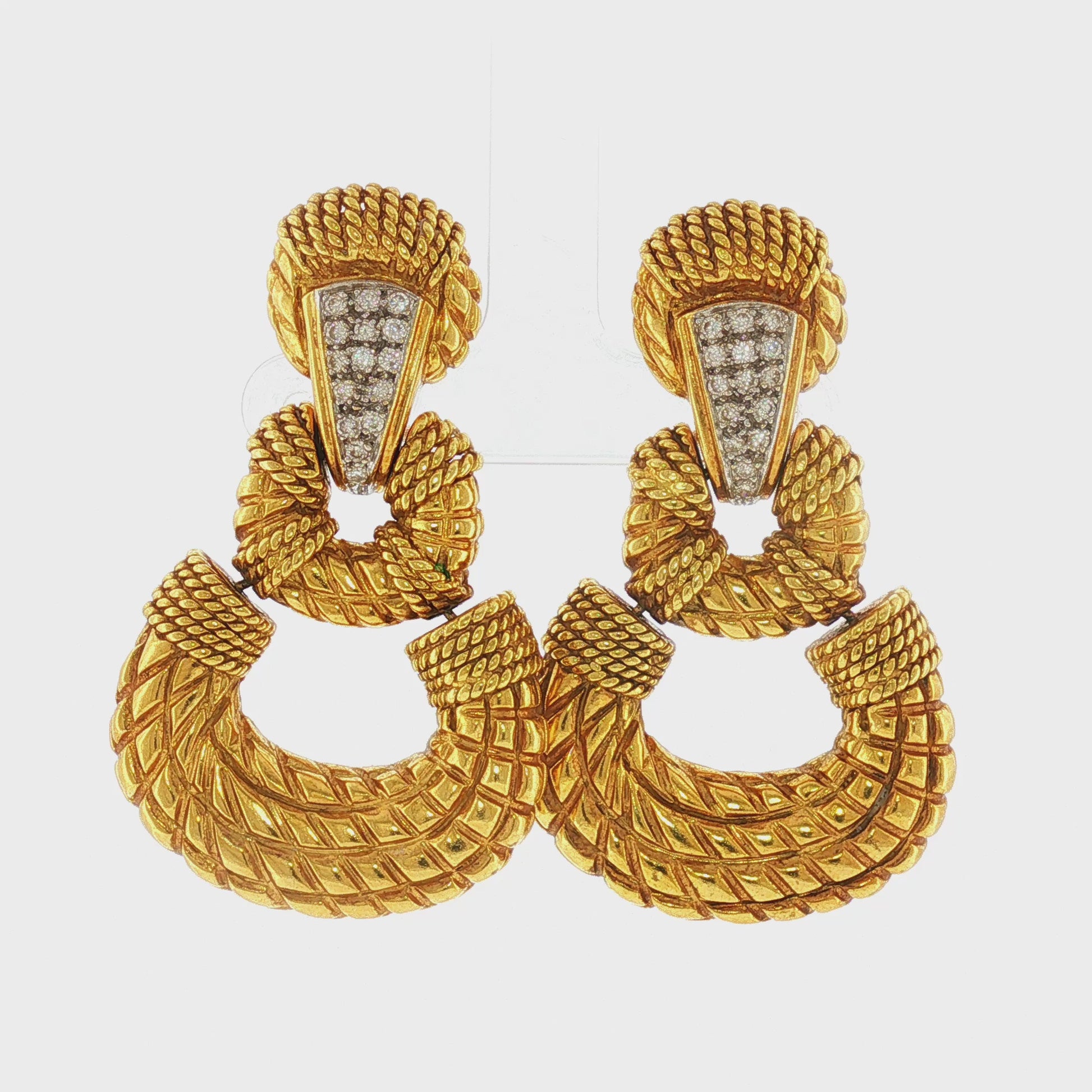 Cassis 18K Door Knocker Earrings with Diamonds