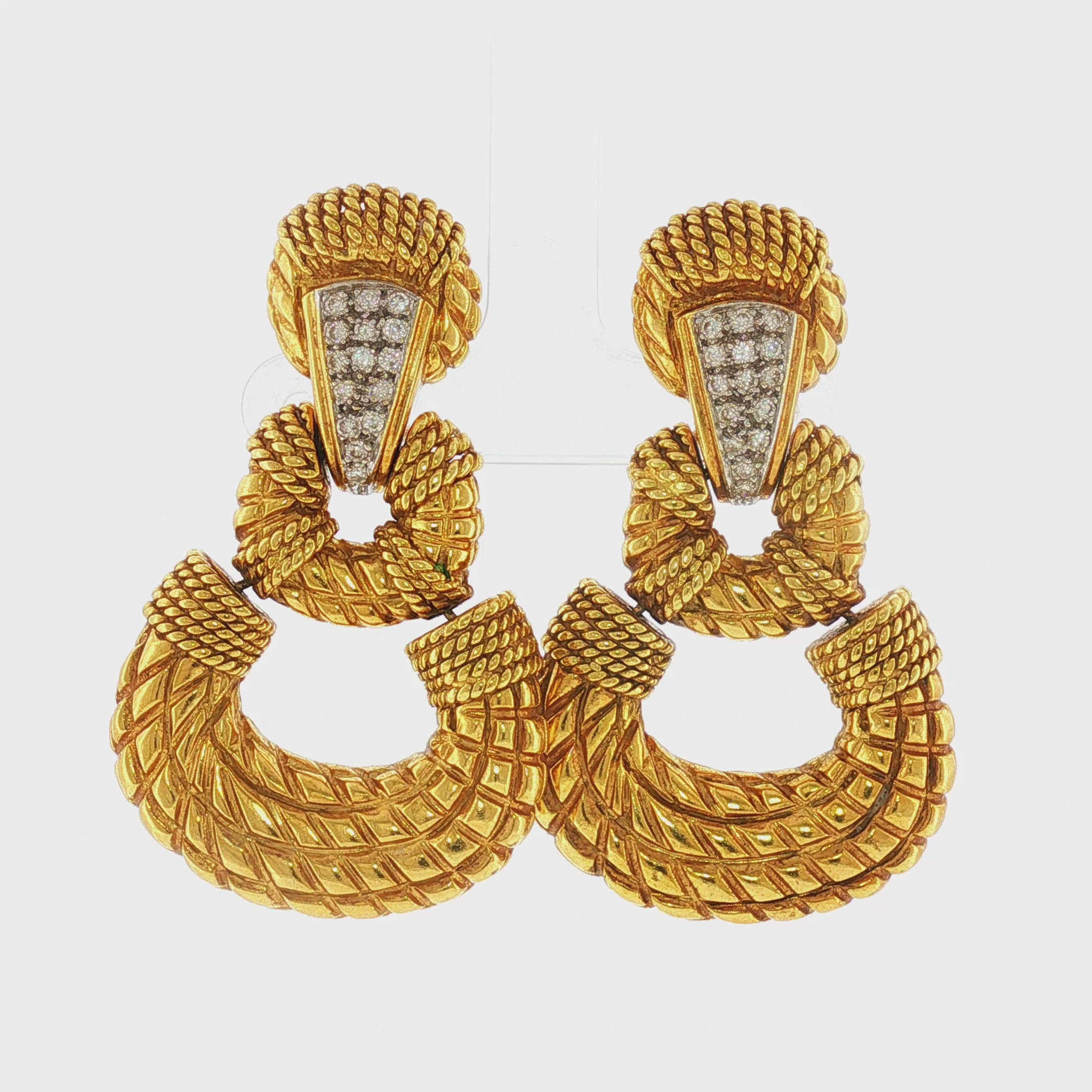 Cassis 18K Door Knocker Earrings with Diamonds