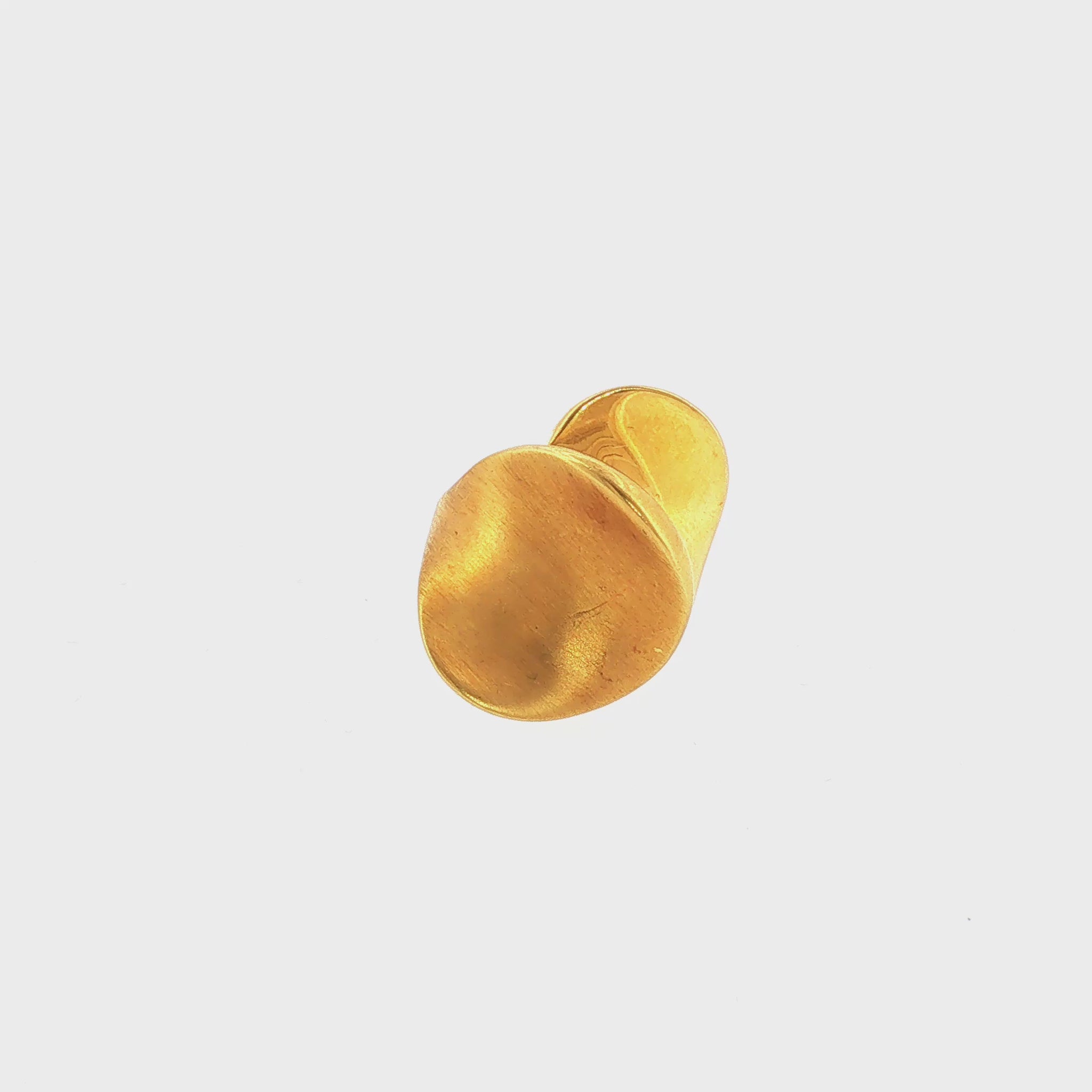 Vintage 18K French Abstract Two-Textured Lilypad Ring