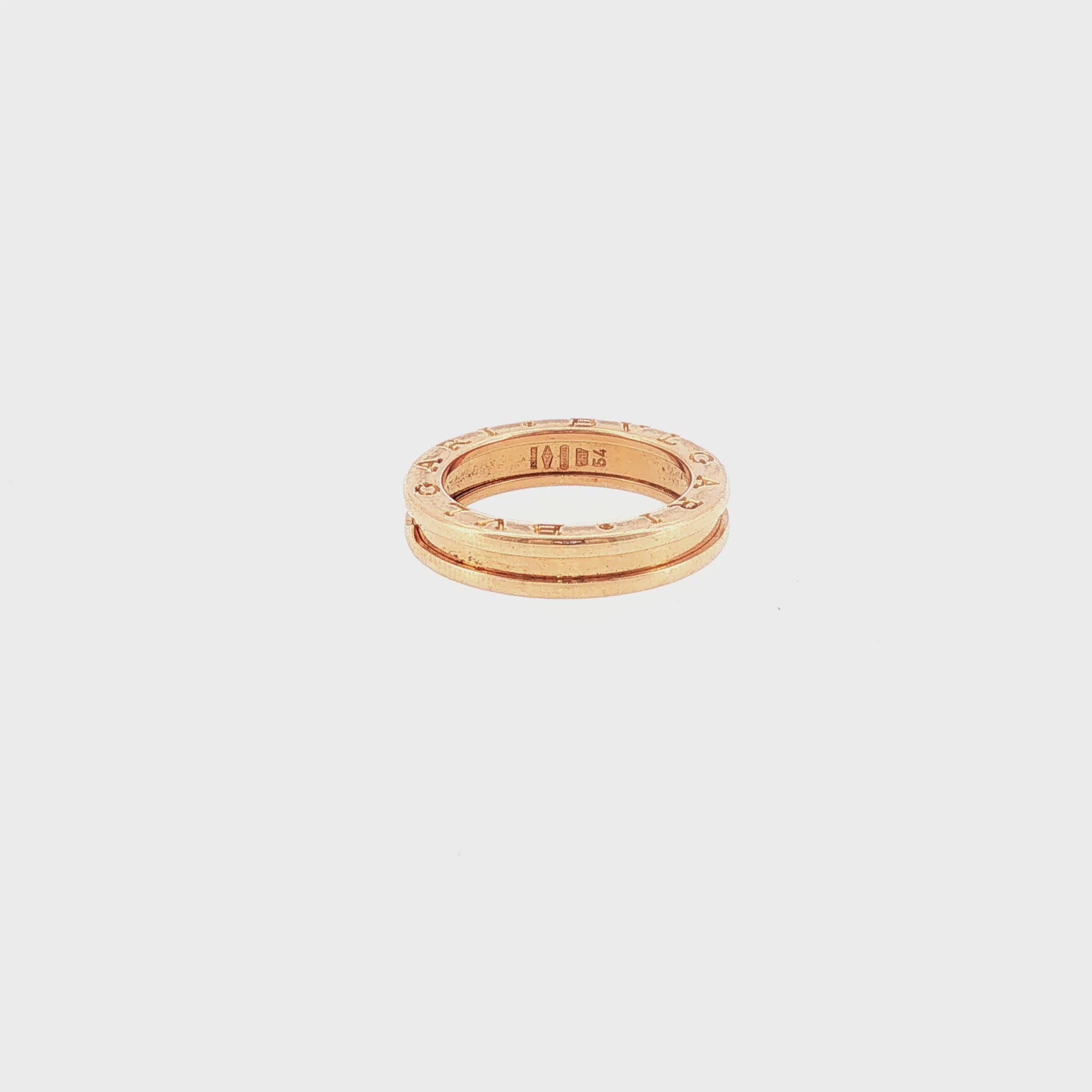 SZ 54 Bulgari B.zero1 Single-Band Ring in Rose Gold