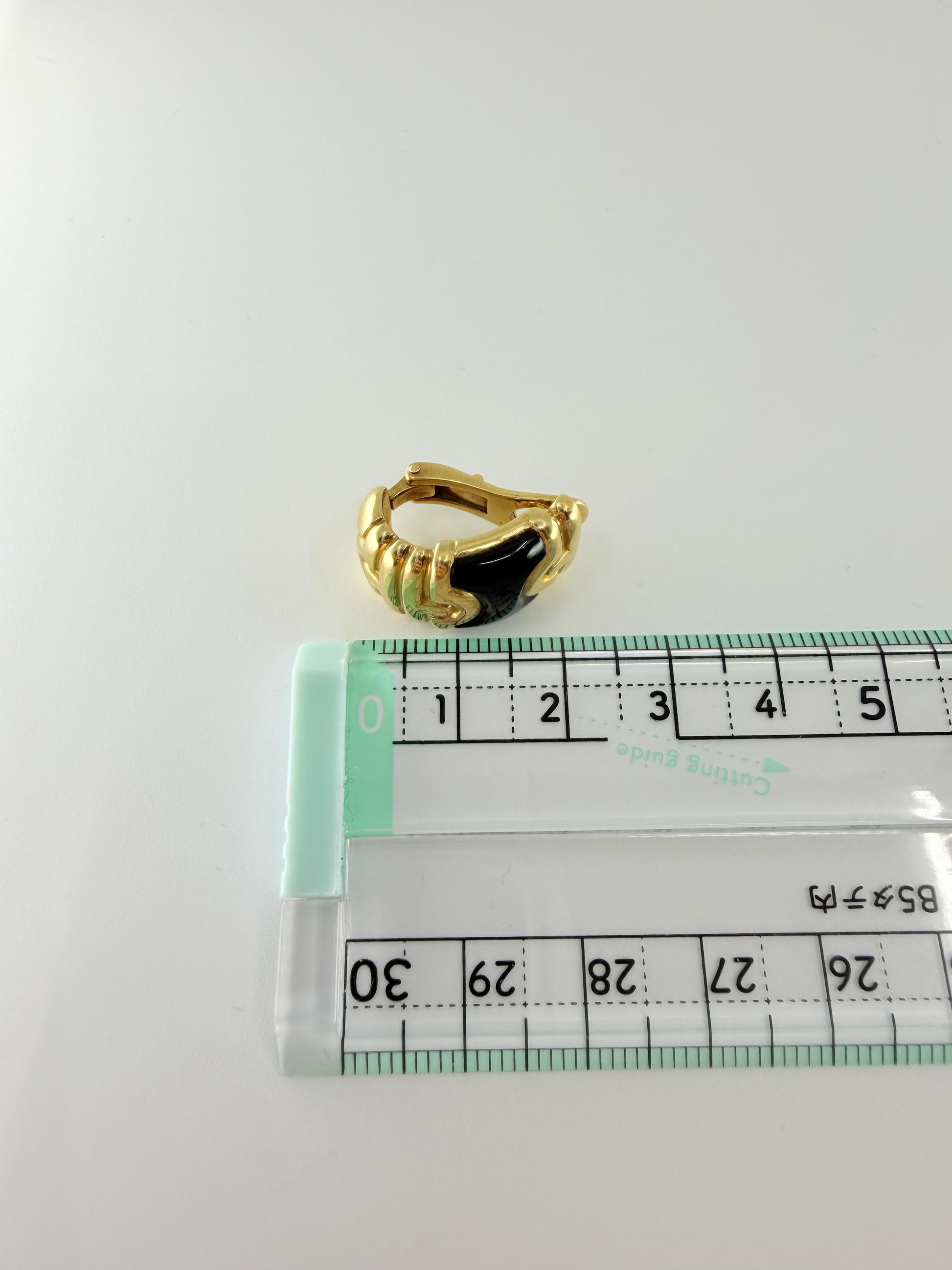 Vintage Bvlgari Onyx 18K Parentesi Clip-on Earrings