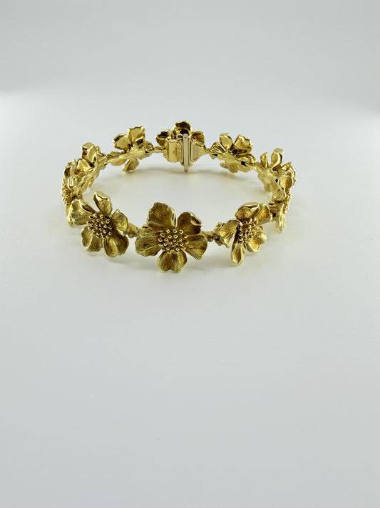 18K Tiffany & Co. Dogwood 5 Petal Bracelet, American Perennial Collection