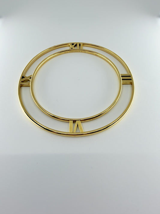 Tiffany & Co. 18K Atlas Roman Numeral Bangle Yellow Gold
