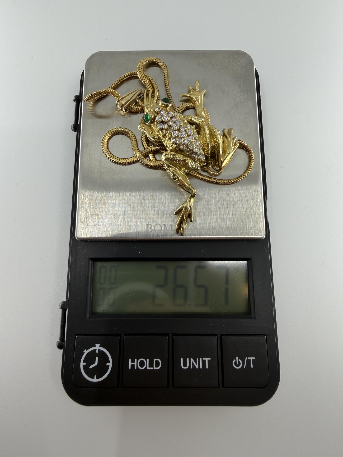 Vintage 18K Frog w/Diamonds and Emerald Eyes