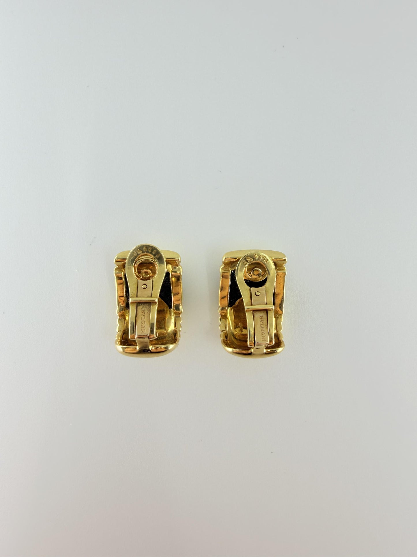 Vintage Bvlgari Onyx 18K Parentesi Clip-on Earrings