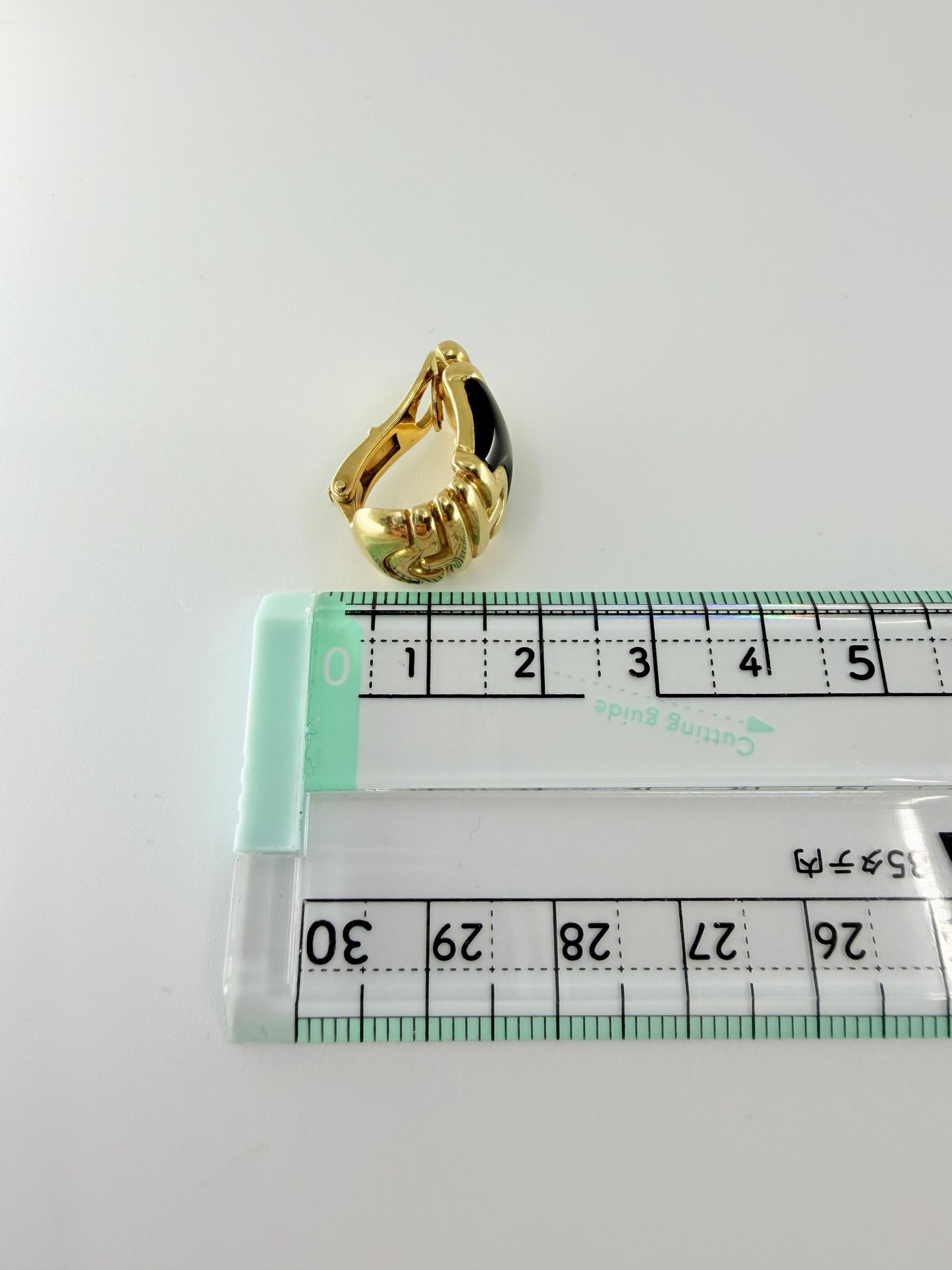 Vintage Bvlgari Onyx 18K Parentesi Clip-on Earrings